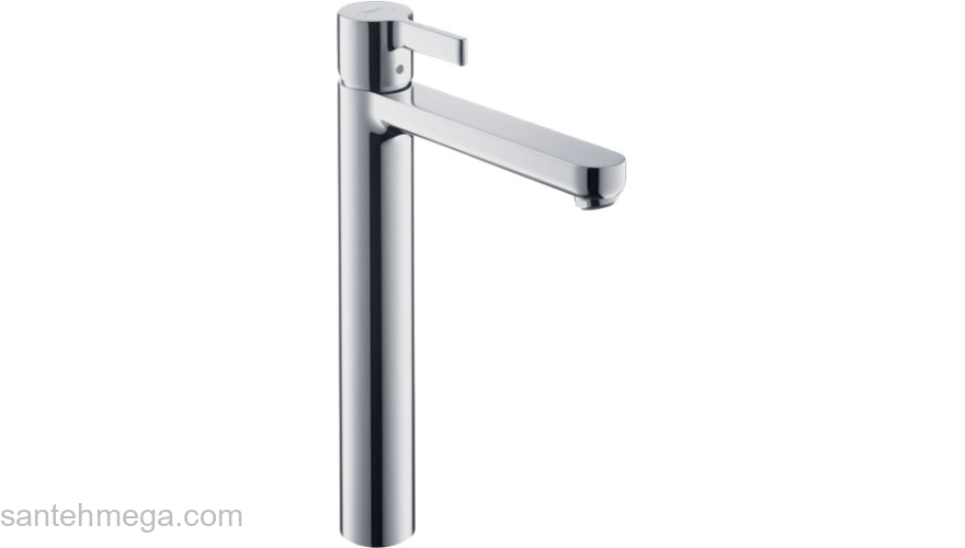 Смеситель для раковины Hansgrohe Metris S Highriser, однорычажный, без сливного набора 31023000, хром. Фото