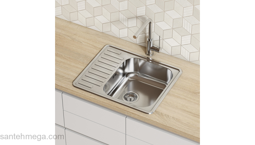 Мойка с сифоном арт. S11UPS0i84 нерж. сталь полир. 585*485 Strit S IDDIS STR58PDi77S. Фото