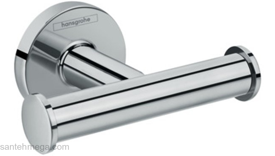 Двойной крючок Hansgrohe Logis Universal 41725000 для ванной комнаты. Фото