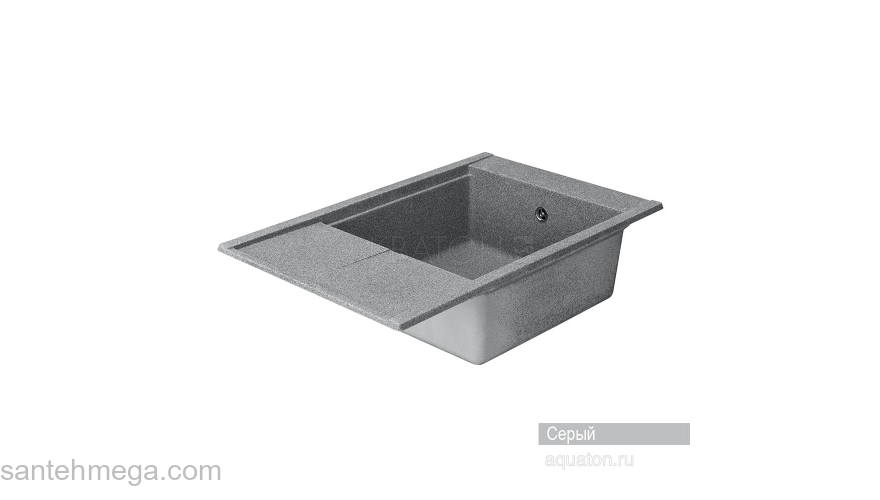 Мойка для кухни Акватон Делия 78 прямоугольная с крылом серая 1A715132DE230. Фото