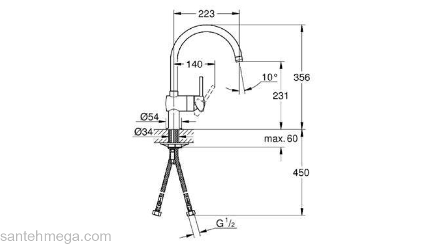 Смеситель для мойки GROHE Minta 32930000. Фото