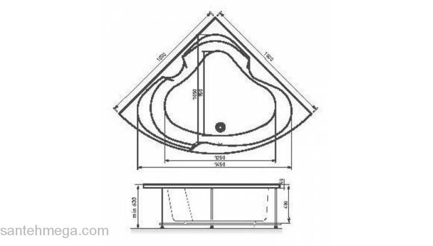 Ванна VAYER Iryda 150x150. Фото