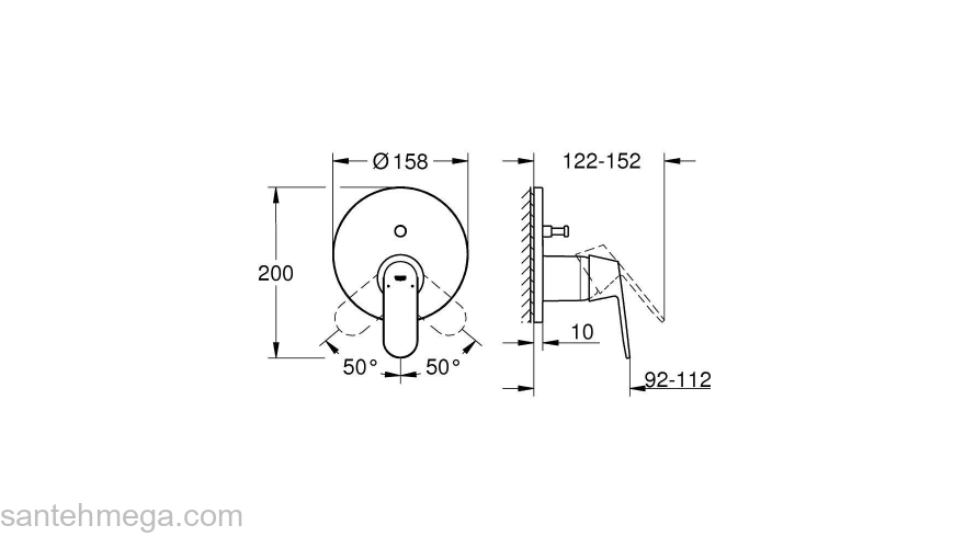 Смеситель для ванны GROHE 24045000 Eurosmart Cosmopolitan, хром. Фото