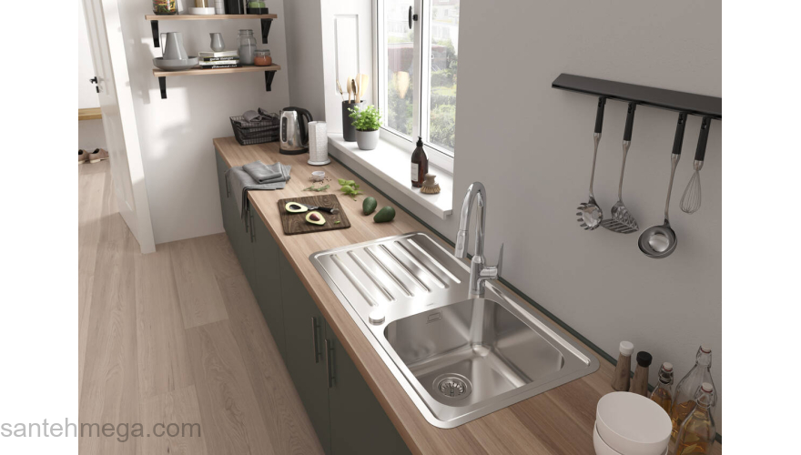 Кухонный смеситель однорычажный, 220, с вытяжным душем, 2jet Hansgrohe 71800000, хром. Фото