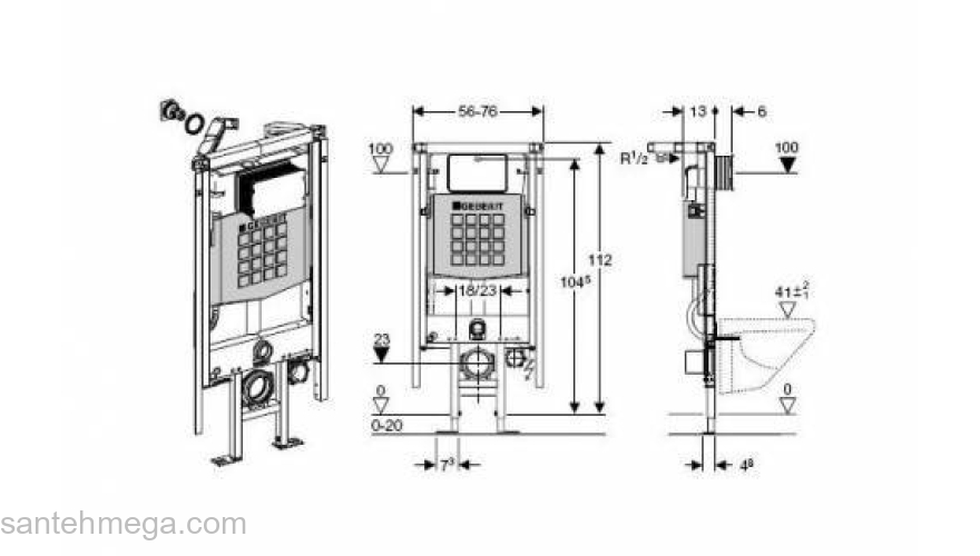 Монтажный элемент GEBERIT Duofix UP320 111.390.00.5. Фото