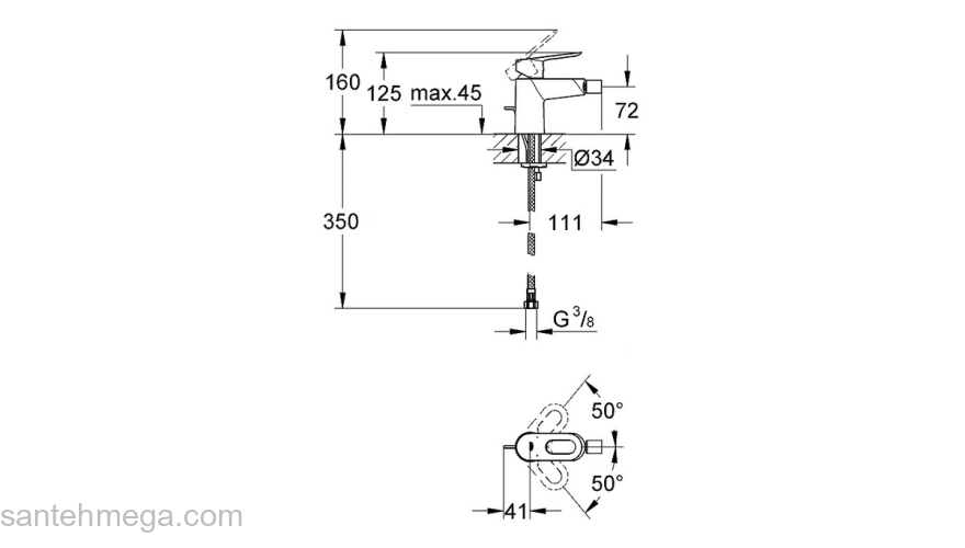 Смеситель для биде GROHE BauLoop 23338000. Фото