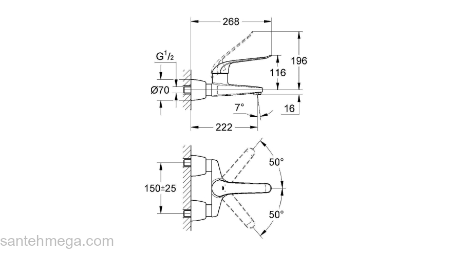 Смеситель для раковины GROHE Euroeco Special 32779000. Фото