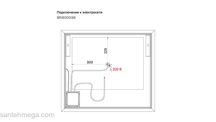 Зеркало 80 см Brick IDDIS BRI8000i98. Фото