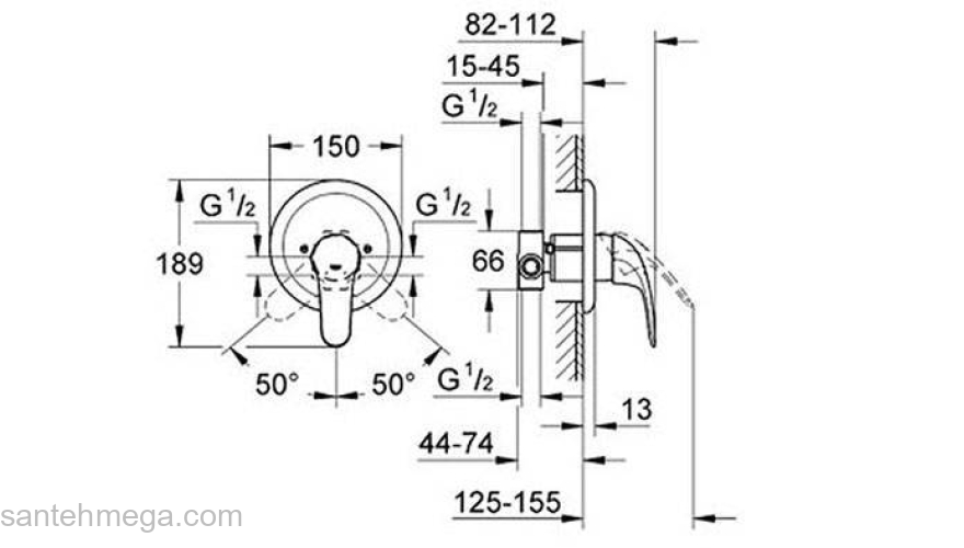 Смеситель для душа GROHE Euroeco 32742000 (комплект). Фото