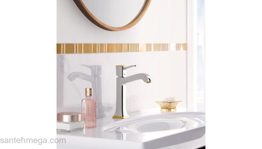 Смеситель для раковины Hansgrohe Metropol Classic хром/золото 31302090. Фото