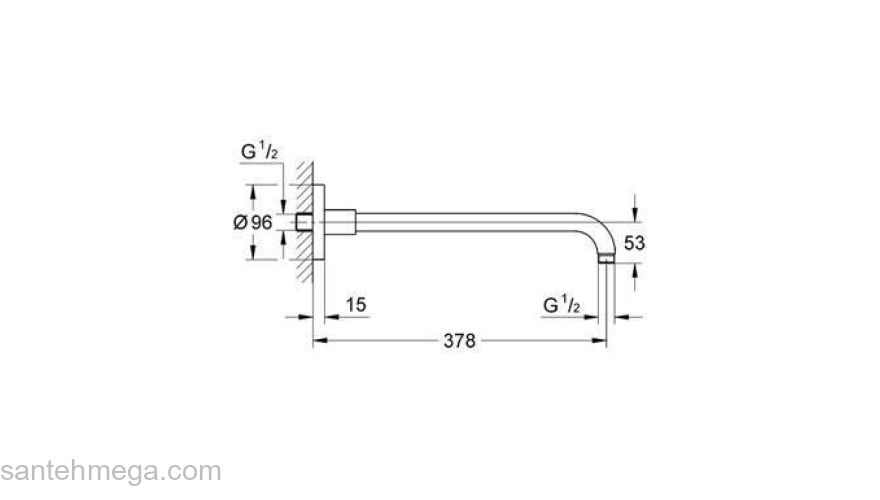 Душевой кронштейн GROHE Grohe Rainshower 28982000. Фото