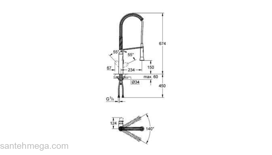 Смеситель для мойки GROHE K7 32950000. Фото