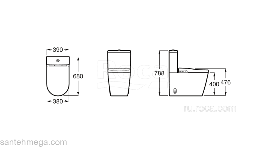 Унитаз электронный напольный Inspira In-Wash WC 803061001 ROCA. Фото