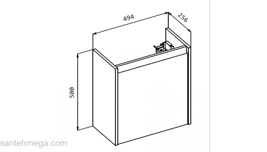 Тумба под раковину подвесная правосторонняя BELBAGNO KRAFT MINI-500/260-1A-SO-RNN-R Rovere Nebrasca Nature. Фото