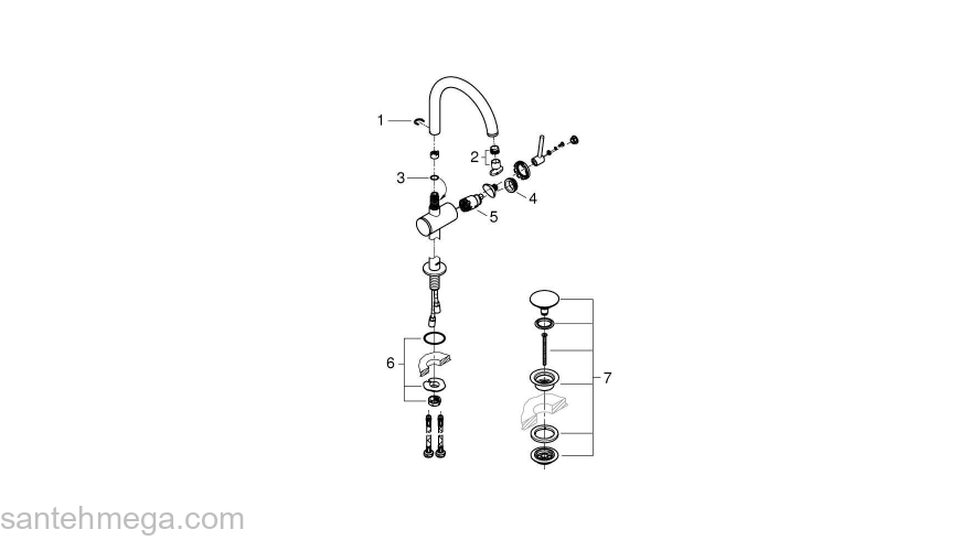 GROHE 32647AL3 Atrio New Смеситель однорычажный для свободностоящих раковин, размер XL, Графит. Фото