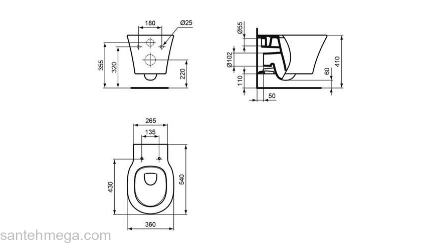 Унитаз подвесной Ideal Standard Connect Air Aquablade E005401. Фото