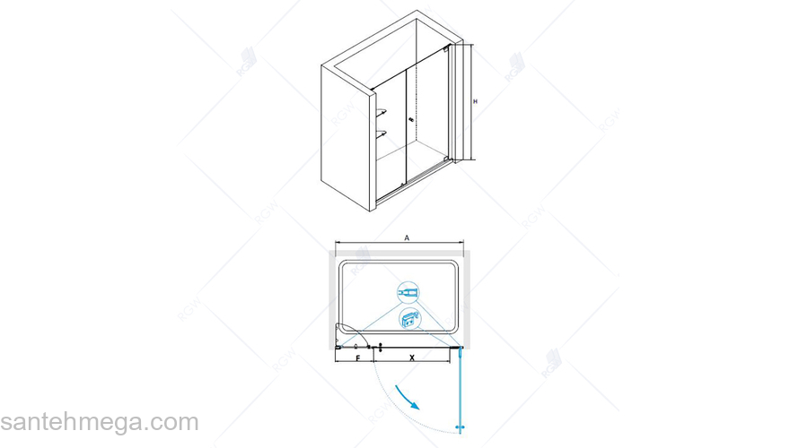 Душевая дверь RGW HOTEL HO-02 01060513-11 130 см. Фото