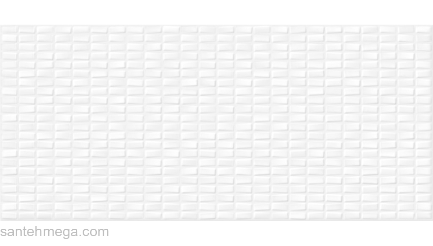 CERSANIT PDG053D Плитка облицовочная Pudra 200х440 белый рельеф мозаика. Фото