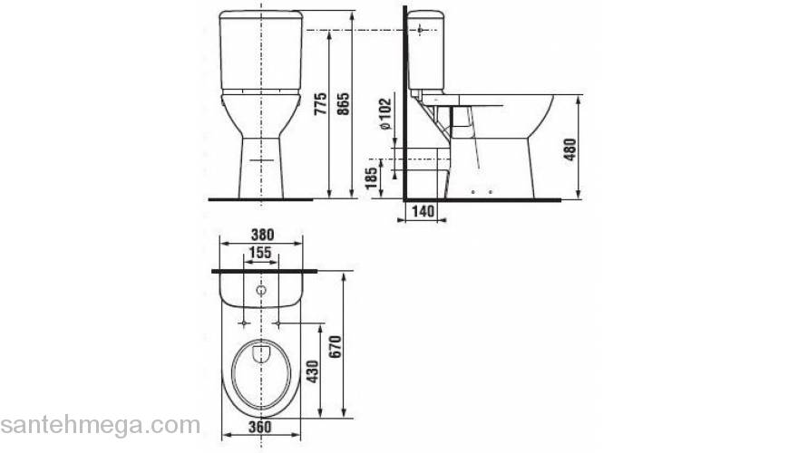 Унитаз напольный с высокой чашей JIKA OLYMP 2361.6.000.000.1. Фото