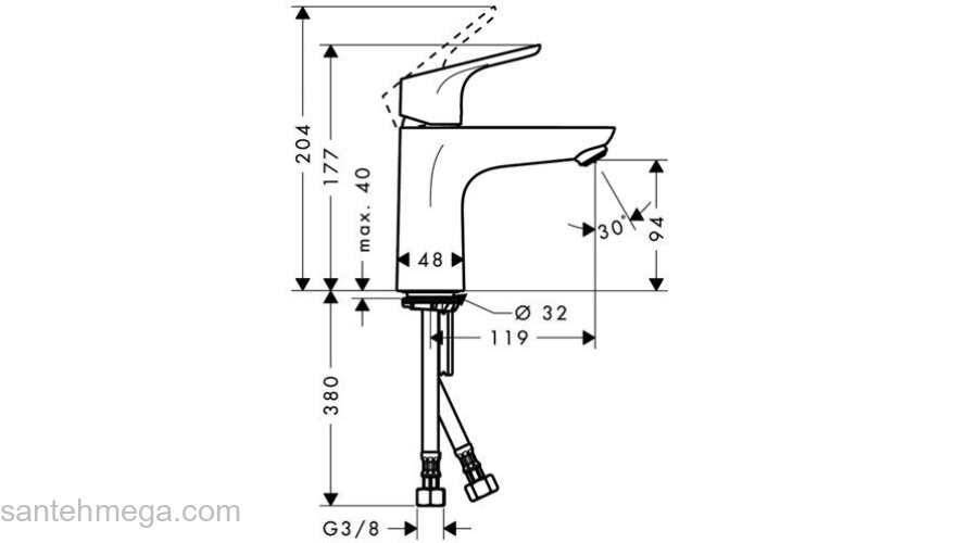 Смеситель для раковины Hansgrohe Focus E2 31517000. Фото