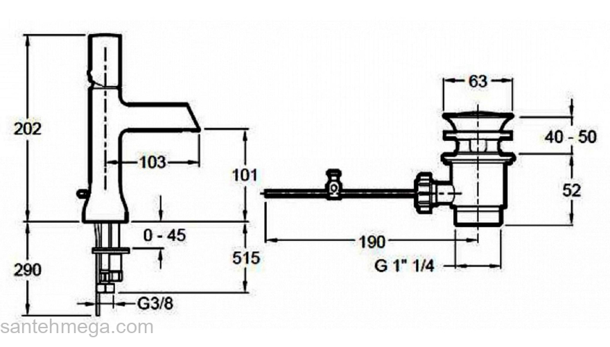 Смеситель для раковины Jacob Delafon Toobi E8959-CP. Фото