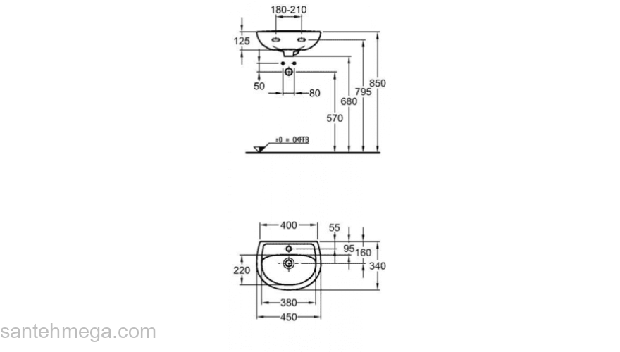 Раковина GEBERIT Renova NR.1 45х34 273045000. Фото