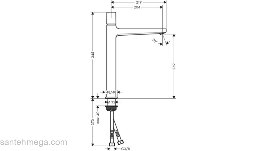 Смеситель для раковины Hansgrohe Metropol Select 260 32572000. Фото