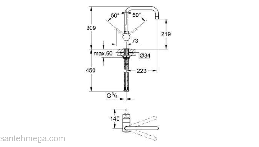 Смеситель для мойки GROHE Minta 32488DC0. Фото