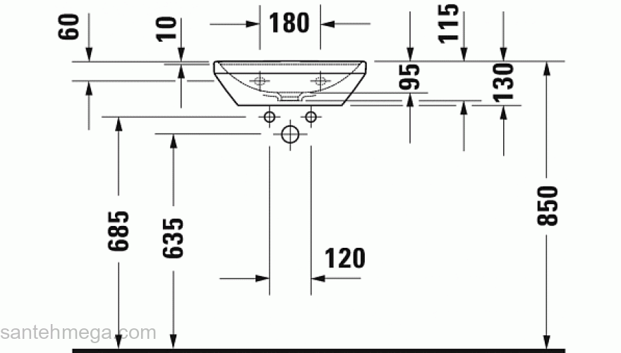 Раковина подвесная DURAVIT D-Neo 45х34 0738450041. Фото