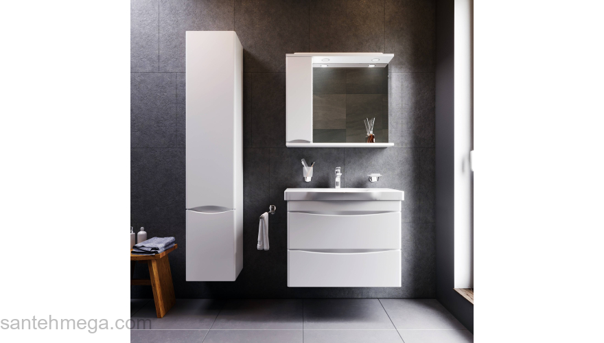 База под раковину подвесная 80 см, 2 ящика, белый глянец AM.PM Like M80FHX0802WG. Фото