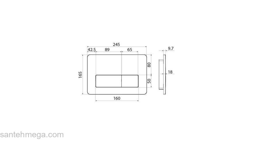 Клавиша смыва универсальная глянцевый белый Unifix 010 IDDIS UNI10W0i77. Фото