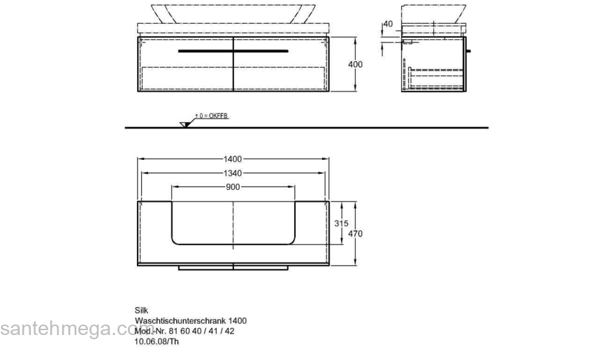 Тумба под раковину KERAMAG Silk 816041000. Фото