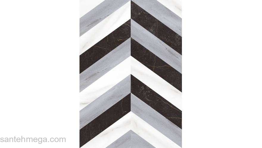 Керамин Плитка облицовочная Пантеон 7Д 275х400 декор чёрно-белый