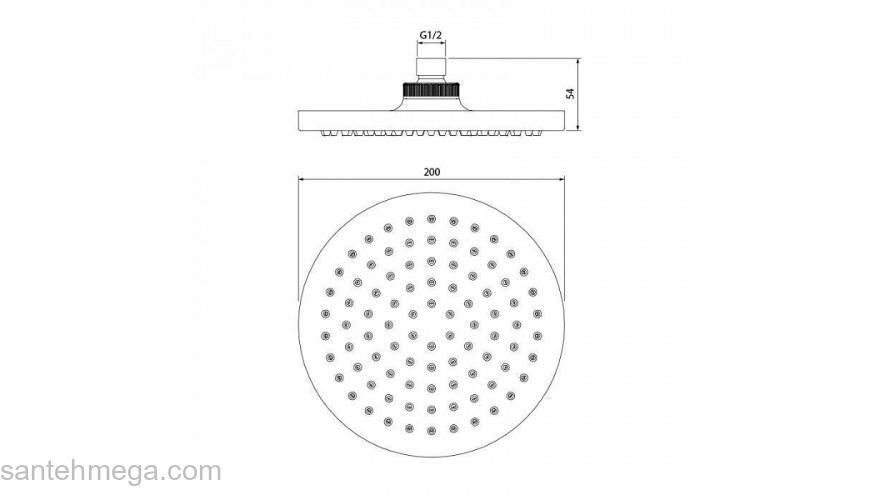 Душевая насадка верхняя круглая IDDIS 00120RPi64. Фото
