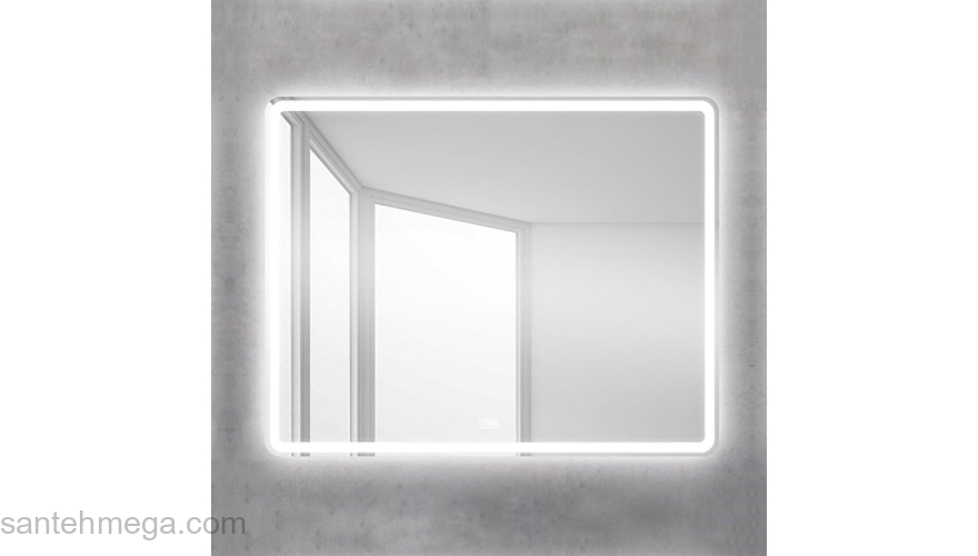 Зеркало с встроенным светильником и кнопочным выключателем BELBAGNO SPC-MAR-900-800-LED-BTN. Фото