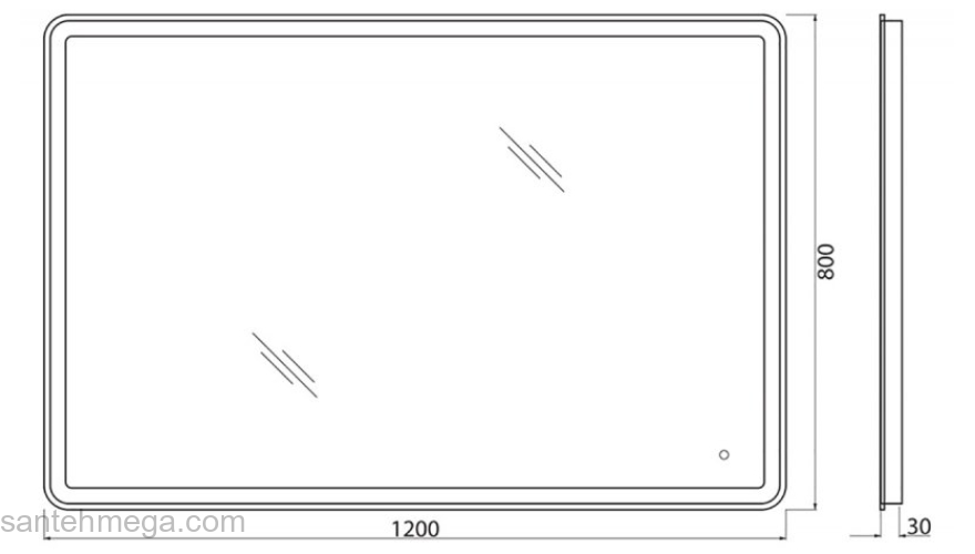 Зеркало с встроенным светильником и сенсорным выключателем BELBAGNO SPC-MAR-1200-800-LED-TCH. Фото