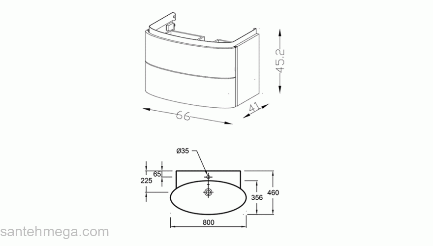 Тумба подвесная под раковину Jacob Delafon Presquile EB1103-N21. Фото