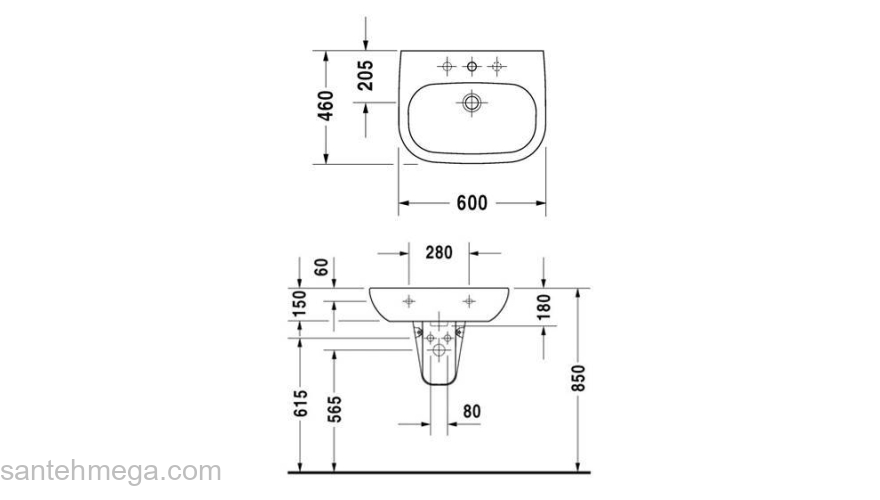 Раковина DURAVIT D-CODE 60х46 23106000002. Фото