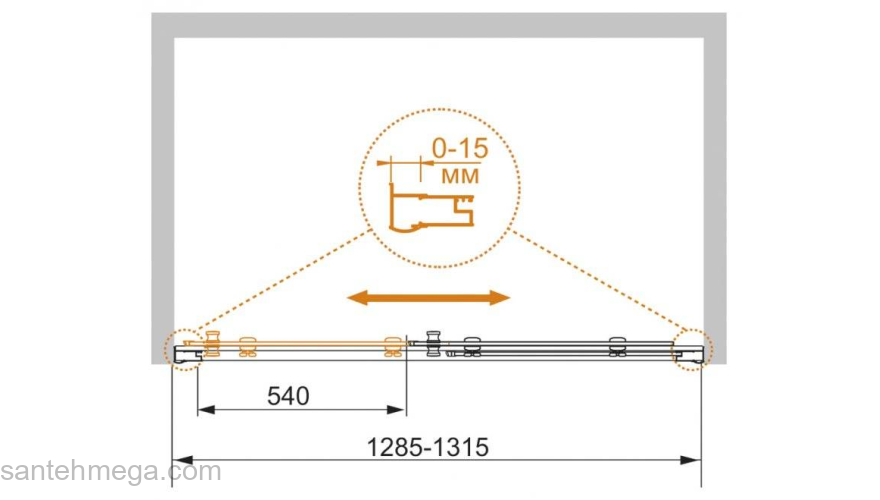 Душевая дверь CEZARES Pratico PRATICO-BF-1-130-P-Cr. Фото