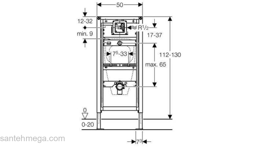 Монтажный элемент для писсуара GEBERIT Duofix 111.616.00.1. Фото