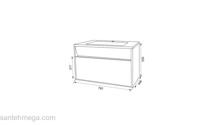 Тумба с умывальником подвесная с ящиком белая 80 см Esper IDDIS ESP80W0i95K. Фото