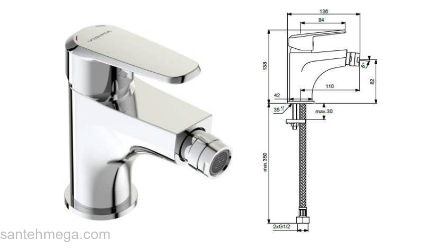 Смеситель для биде VIDIMA Balance BA265AA. Фото