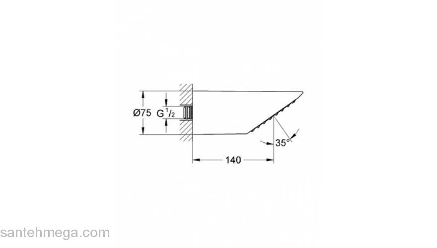 Верхний душ GROHE Sena 28308000. Фото