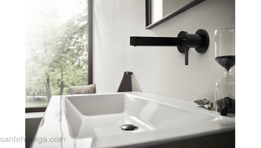 Смеситель Hansgrohe Finoris для раковины 76051670, матовый черный. Фото