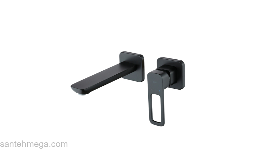 Встраиваемый смеситель для умывальника черный матовый Slide IDDIS SLIBL00i65. Фото