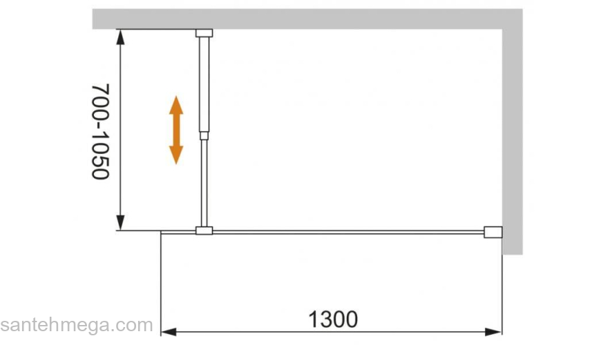 Душевая перегородка CEZARES Liberta LIBERTA-L-1-130-C-Cr