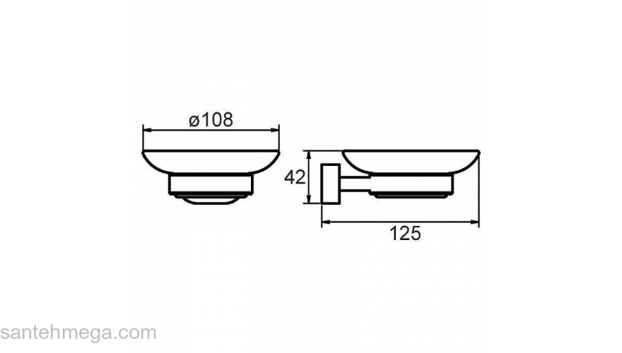 Мыльница настенная стекло сплав металлов Solomon Milardo SOLSMG0M42 для ванной комнаты. Фото