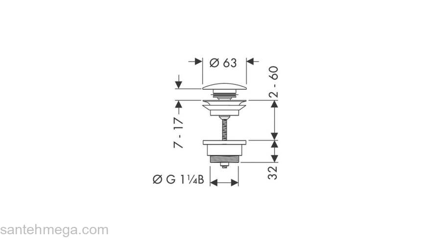 Набор Hansgrohe для слива push-open для раковины и биде 50100670, матовый черный. Фото