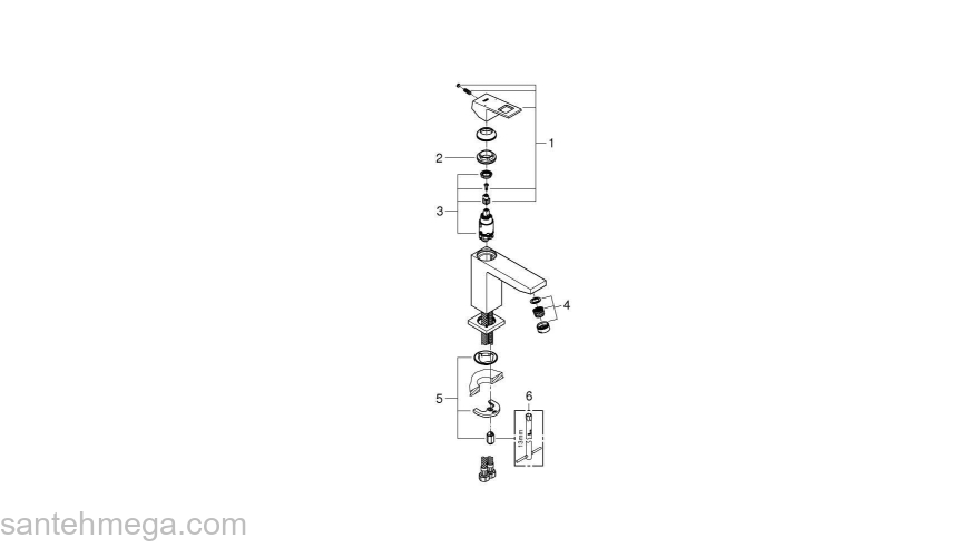 Смеситель для раковины GROHE Eurocube 23446000. Фото