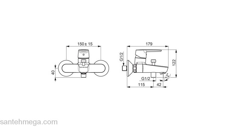 Смеситель для ванны ORAS Saga New 3940Y. Фото